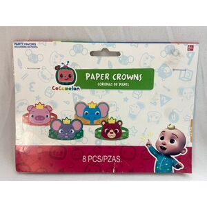 Cocomelon Birthday Party Cardboard Paper Crowns 8‎ Pack